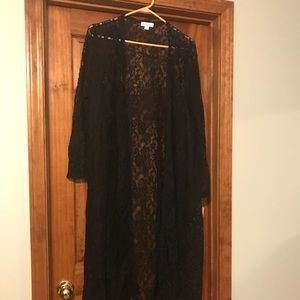 Lularoe Black Lace Sarah Large NWT
